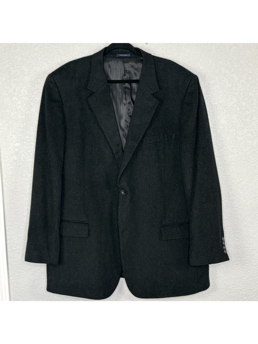 Club Room Men’s 48L Sport Coat Blazer Jacket Wool Silk Cashmere Dark Gray